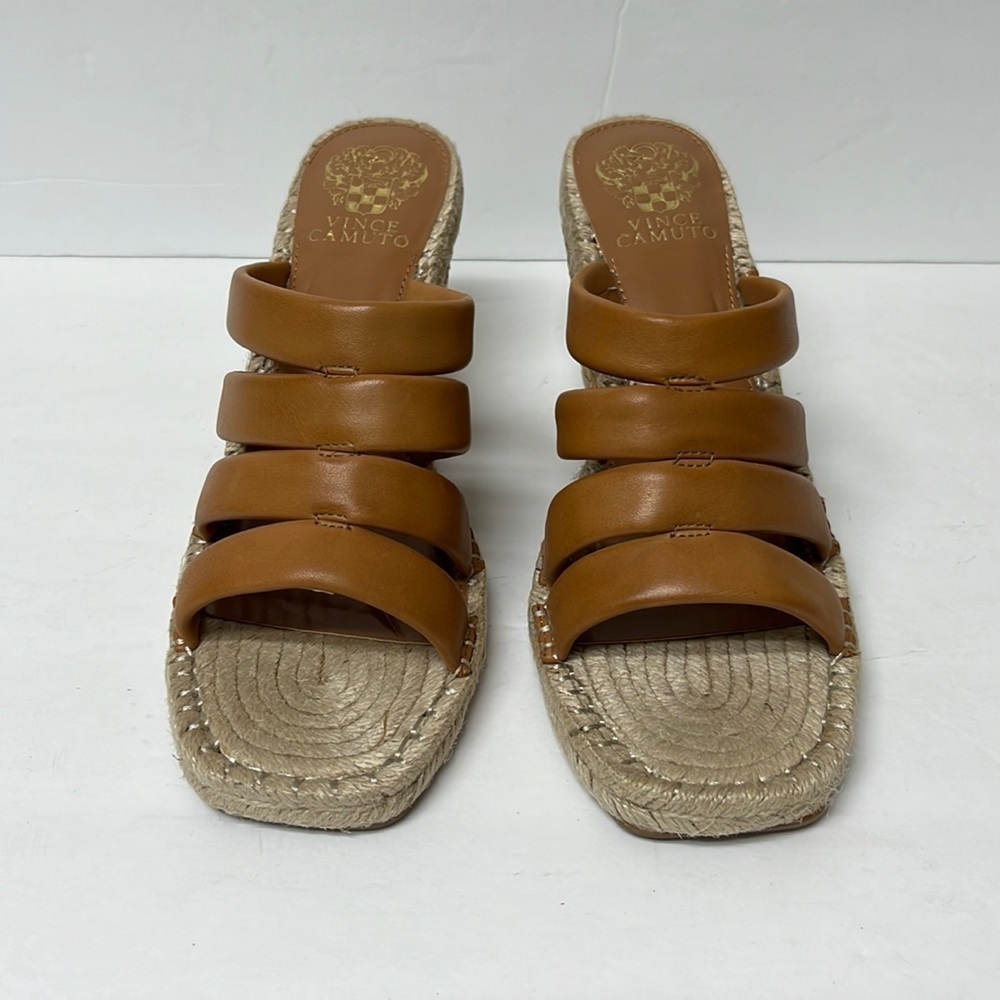 VINCE Camuto Women's Molisana Espadrille Wedge Sandal light cognac super soft